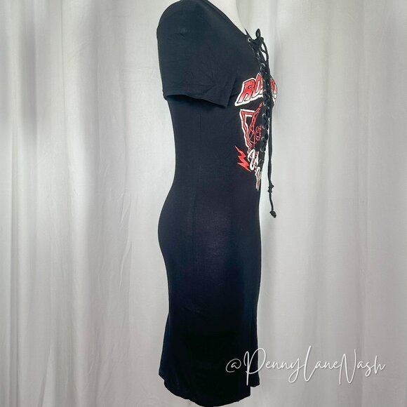 NWT Windsor Rock Babe Lace-Up Graphic Dress Black - Picture 5 of 9